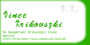 vince krikovszki business card